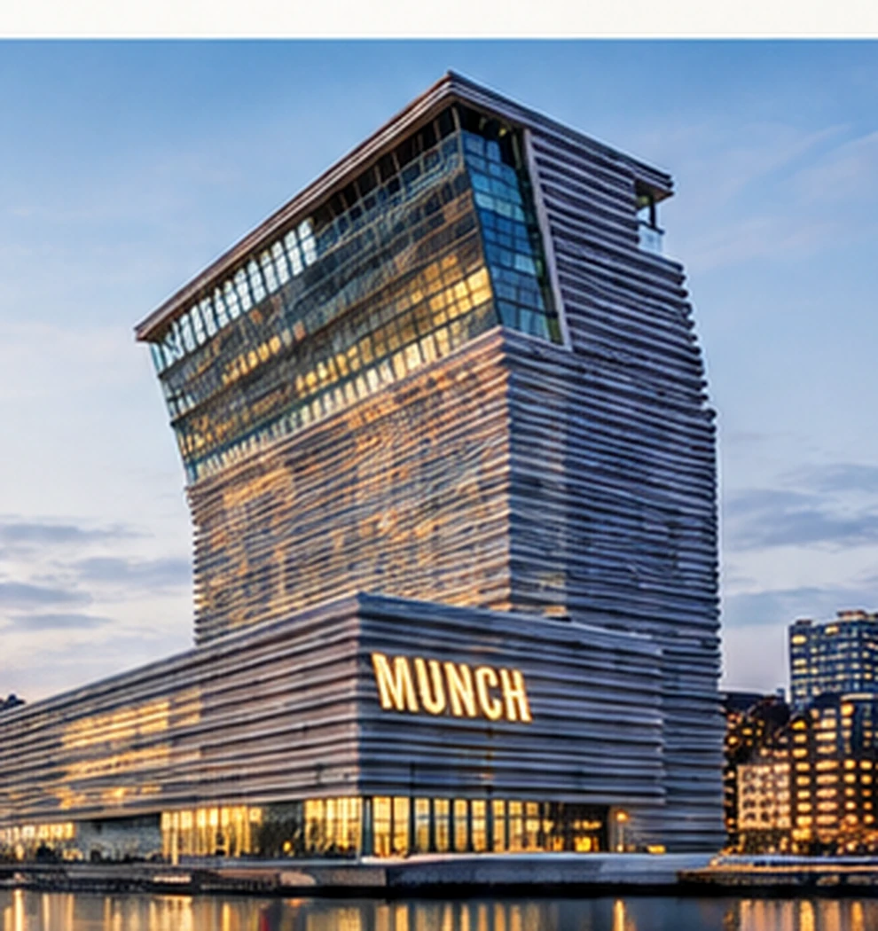 Illustrative view of the MUNCH museum building on Oslo's waterfront